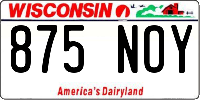 WI license plate 875NOY