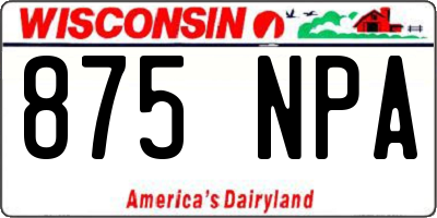 WI license plate 875NPA