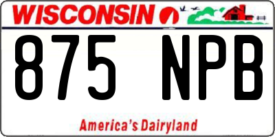 WI license plate 875NPB