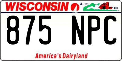 WI license plate 875NPC