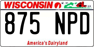 WI license plate 875NPD