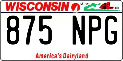 WI license plate 875NPG
