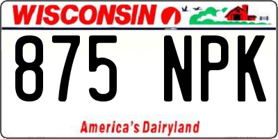 WI license plate 875NPK