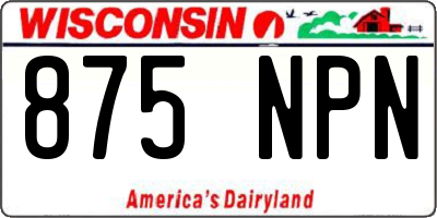WI license plate 875NPN