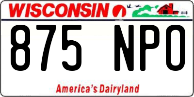 WI license plate 875NPO