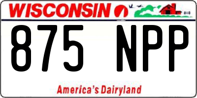 WI license plate 875NPP