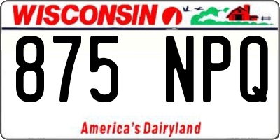 WI license plate 875NPQ