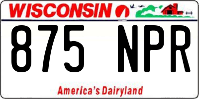 WI license plate 875NPR