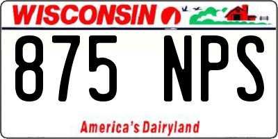 WI license plate 875NPS