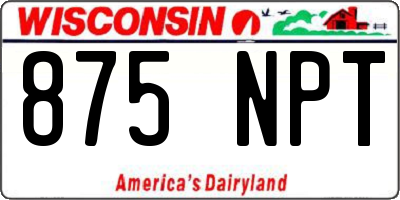 WI license plate 875NPT