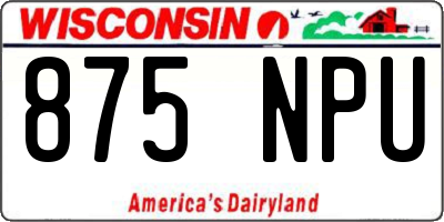 WI license plate 875NPU