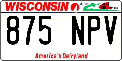 WI license plate 875NPV