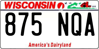 WI license plate 875NQA