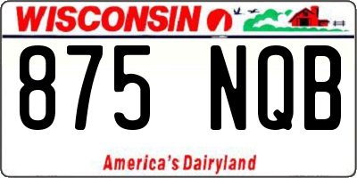 WI license plate 875NQB