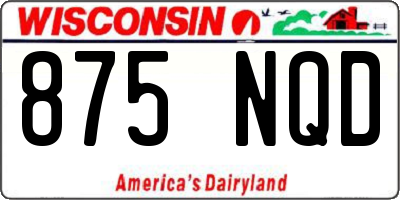 WI license plate 875NQD