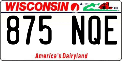 WI license plate 875NQE