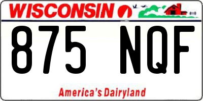 WI license plate 875NQF