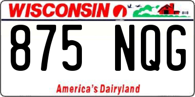 WI license plate 875NQG