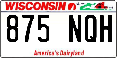 WI license plate 875NQH