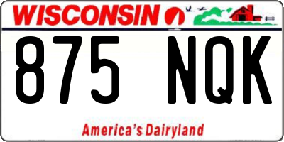 WI license plate 875NQK