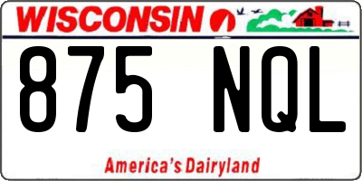 WI license plate 875NQL
