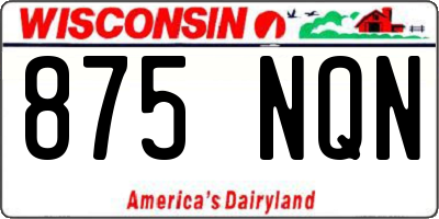 WI license plate 875NQN