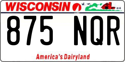 WI license plate 875NQR