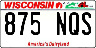 WI license plate 875NQS