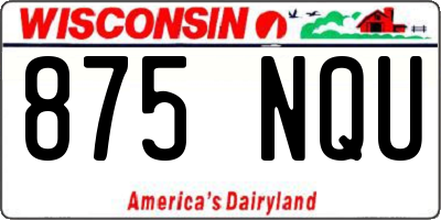 WI license plate 875NQU