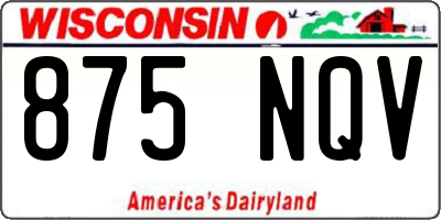 WI license plate 875NQV