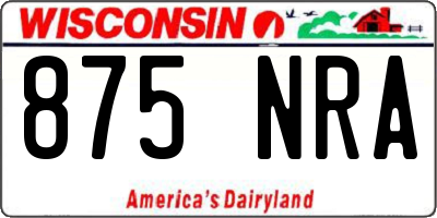 WI license plate 875NRA