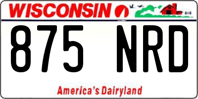 WI license plate 875NRD