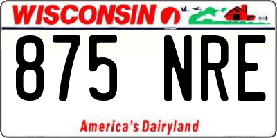 WI license plate 875NRE