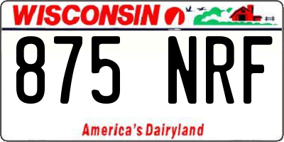 WI license plate 875NRF