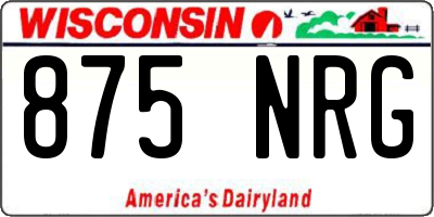 WI license plate 875NRG