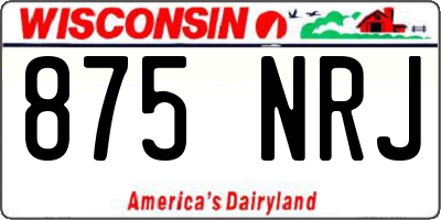 WI license plate 875NRJ