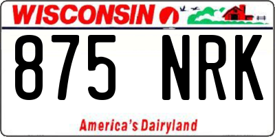 WI license plate 875NRK
