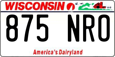 WI license plate 875NRO