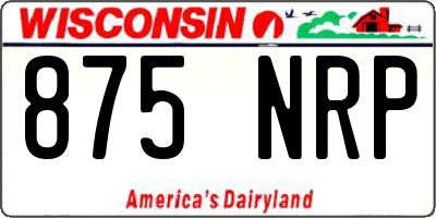 WI license plate 875NRP