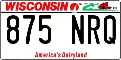 WI license plate 875NRQ