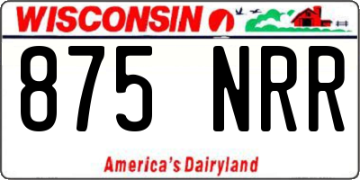 WI license plate 875NRR