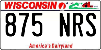 WI license plate 875NRS