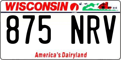 WI license plate 875NRV