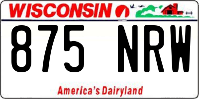 WI license plate 875NRW