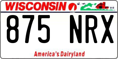 WI license plate 875NRX