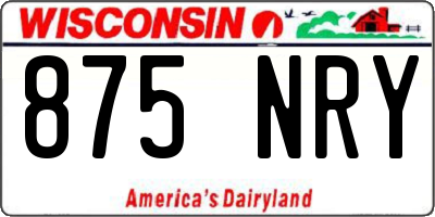 WI license plate 875NRY