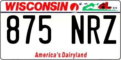 WI license plate 875NRZ