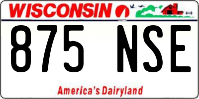 WI license plate 875NSE
