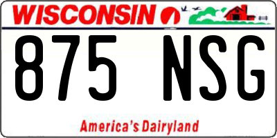 WI license plate 875NSG