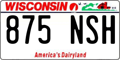 WI license plate 875NSH